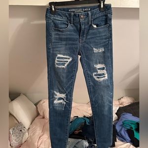 Dark wash skinny jeans